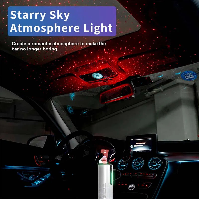 ModoHome™ Smart Car Air Purifier - Negative Ion Smoke Remover & Desktop Freshener with Starry Sky Light